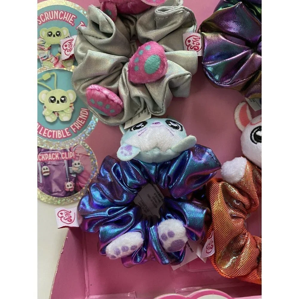Scrunchmiez Rainbow Glitz 4 Pack Truffle Howl Poppy Mayble Hair Scrunchies Clip